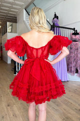 Naomi A-Line Off-the-Shoulder Tulle Elegant Homecoming Dress