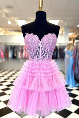 Ivy A-Line Sweetheart Homecoming Dress with Ruffles