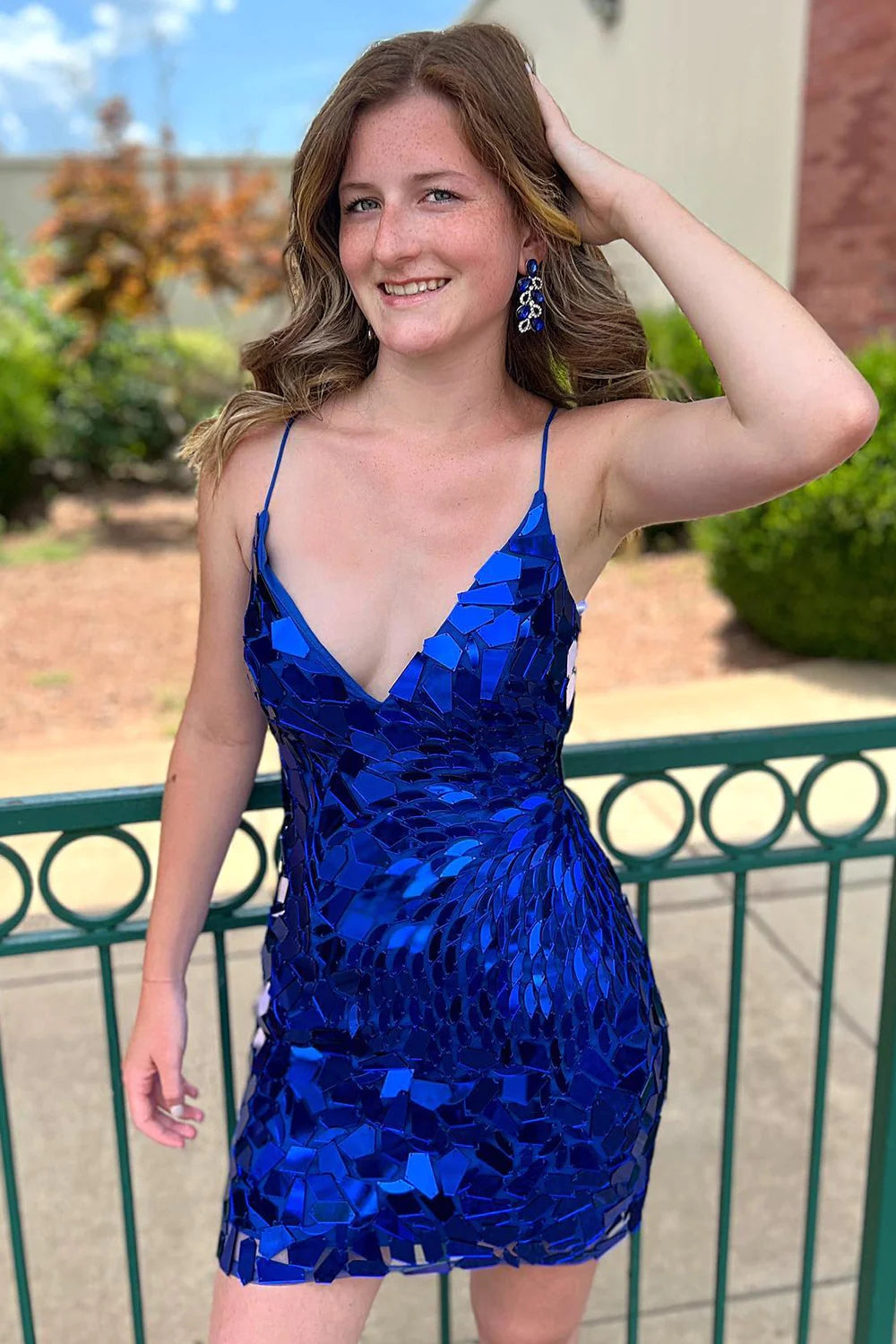 Sparkly Royal Blue Sequined Tight Short Homecoming Dress