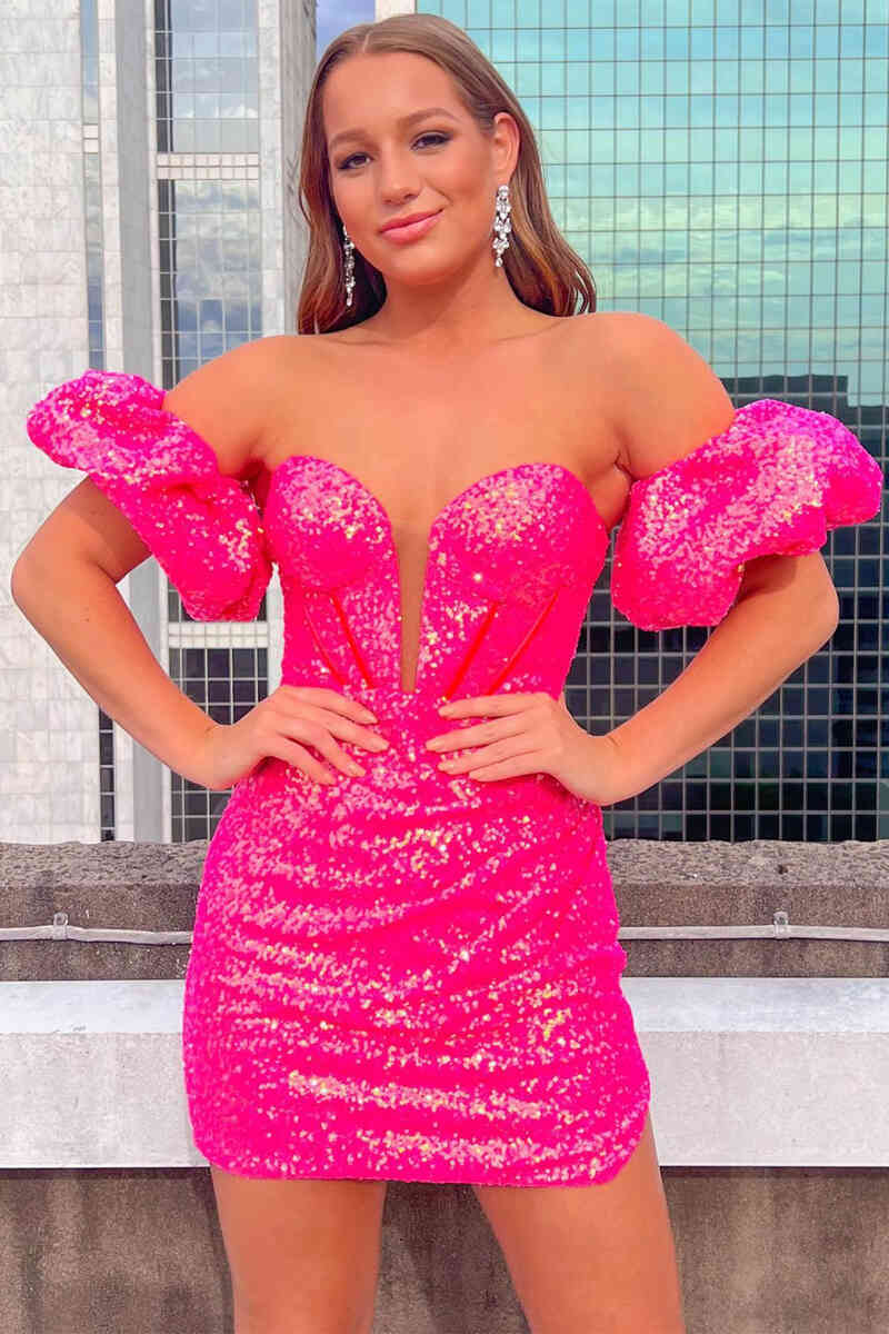 Verity Bodycon Sweetheart Sequined Homecoming Dress