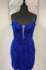 Briella Bodycon Spaghetti Strap Sequined Homecoming Dress