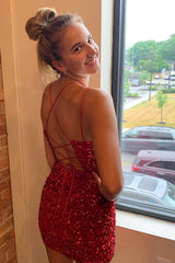 Olga Bodycon Sequined Short Homecoming Dress