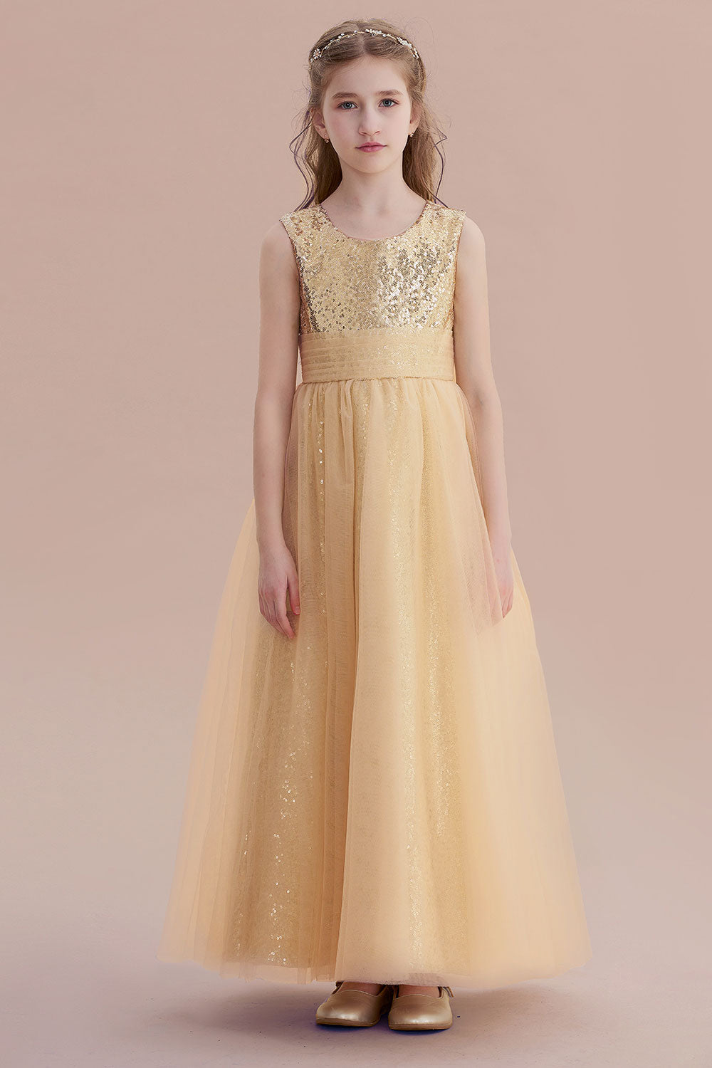 A-Line Awesome Sequins Tulle Flower Girl Dress Online