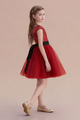 A-Line Cap Sleeve Sequins Tulle Flower Girl Dress On Sale