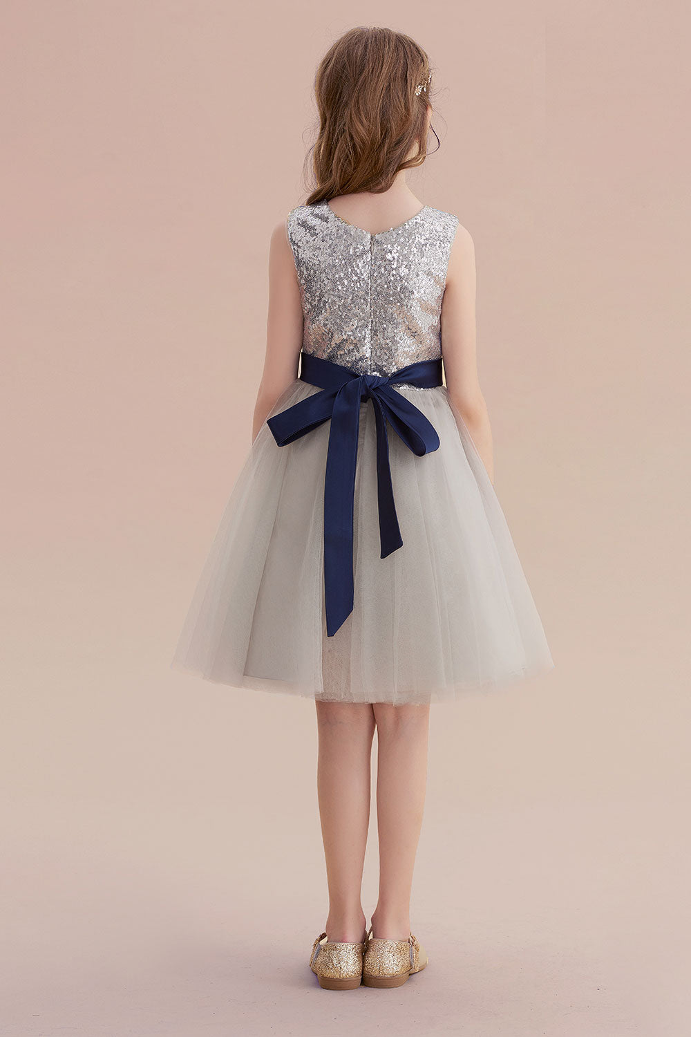 A-Line Elegant Sequins Tulle Flower Girl Dress On Sale