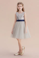 A-Line Elegant Sequins Tulle Flower Girl Dress On Sale