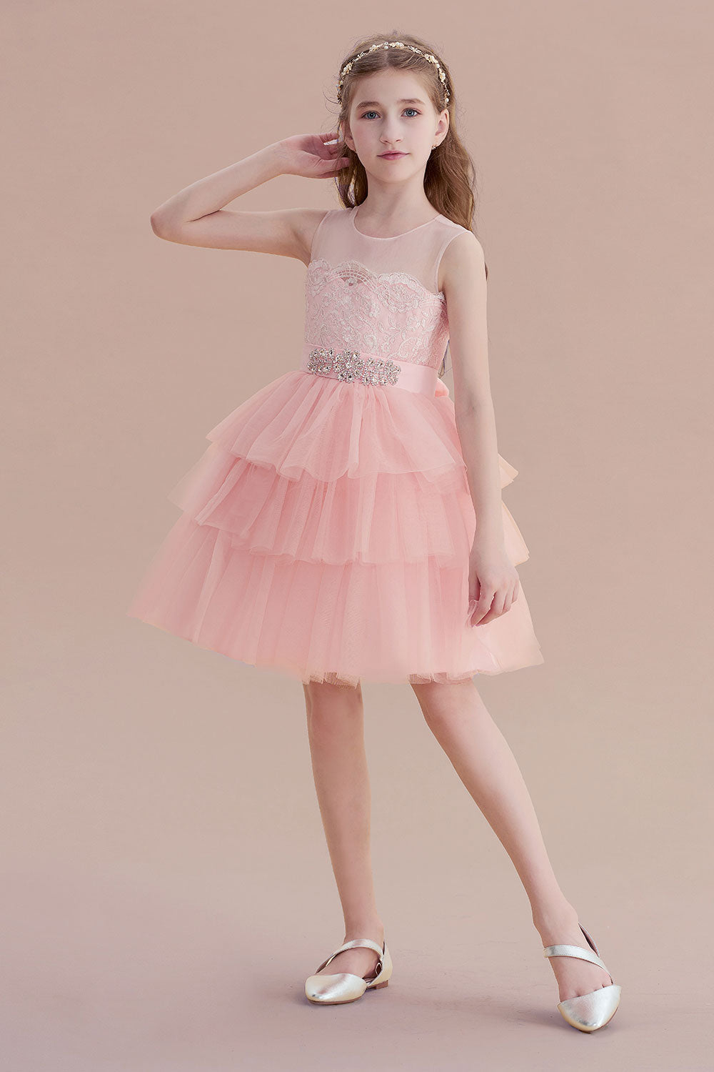 A-Line Graceful Layered Tulle Flower Girl Dress Online