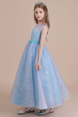 A-Line Illusion Lace Tulle Flower Girl Dress Online