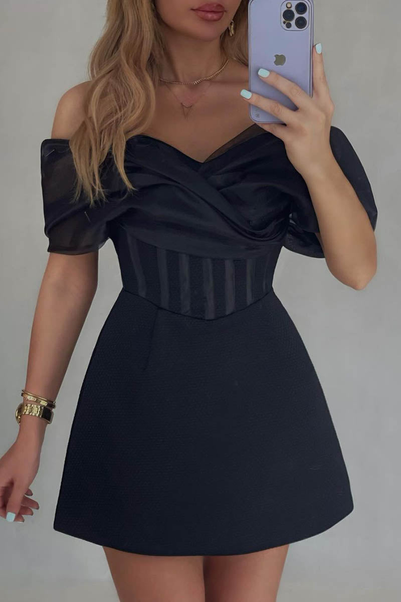 A-Line Off-Shoulder Short Homecoming Party Dress