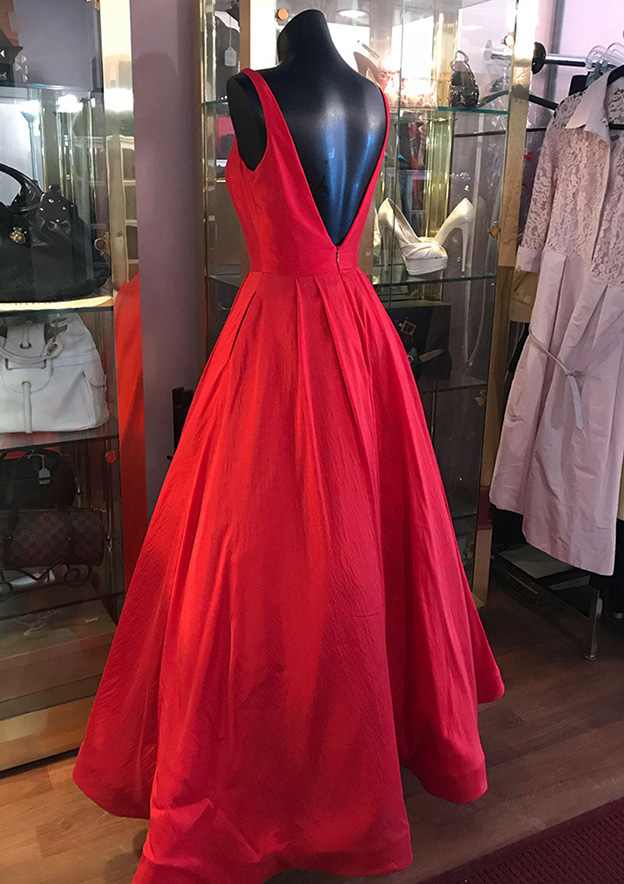 A-Line Square Neckline Regular Straps Long/Floor-Length Satin Prom Dress/Evening Dress