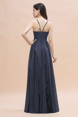 Affordable Jewel Sleeveless Stormy Chiffon Bridesmaid Dress with Ruffles Online