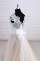 Affordable Shortsleeves Straps V-neck Wedding Dress Tulle Ruffles Bridal Gowns On Sale