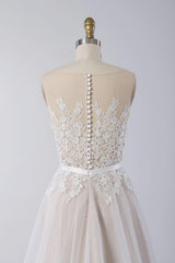 Affordable Sleeveless Jewel Appliques Wedding Dress Tulle Ruffles A-line Bridal Gowns On Sale