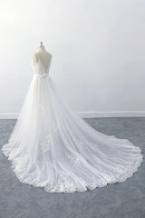 Amazing Ruffle Appliques Tulle A-line Wedding Dress On Sale