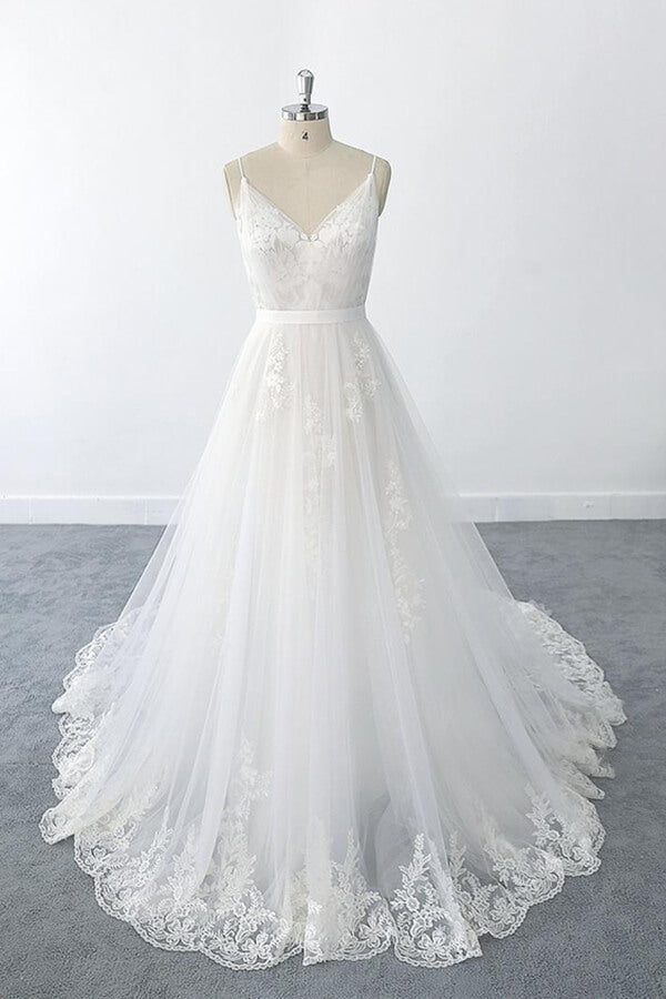 Amazing Ruffle Appliques Tulle A-line Wedding Dress On Sale