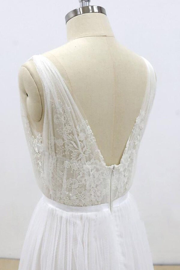 Amazing Ruffle Tulle Appliques A-line Wedding Dress On Sale