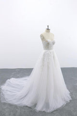 Appliques Strapless Tulle A-line Wedding Dress On Sale