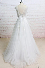 Appliques Tulle Ruffle A-line Wedding Dress On Sale