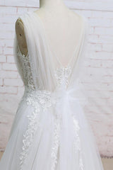 Appliques Tulle Ruffle A-line Wedding Dress On Sale