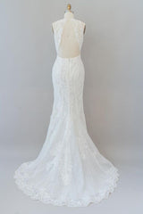 Awesome Illusion Lace Mermaid Wedding Dress On Sale