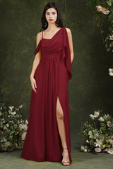 Bridesmaid Dress Side Split Long Chiffon