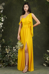 Bridesmaid Dress Side Split Long Chiffon