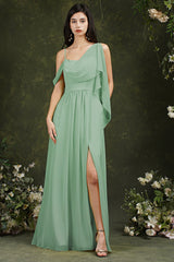 Bridesmaid Dress Side Split Long Chiffon