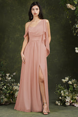 Bridesmaid Dress Side Split Long Chiffon