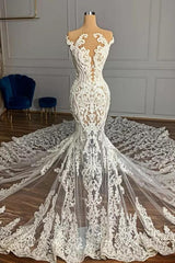 Cap Sleeves Lace Wedding Dress Mermaid Long On Sale