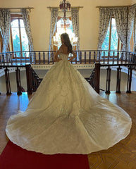 Charming Floor-Length Sweetheart Long Sleeves A-Line Lace Wedding Dress