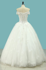 Chic Strapless Sweetheart Tulle Wedding Dress Sleeveless Lace Appliques Bridal Gowns On Sale