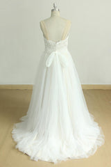 Chic Sweetheart Lace Wedding Dress A-line White Tulle Bridal Gowns On Sale