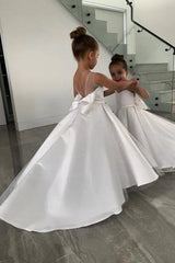 Cute White Long Sleeves Tulle Flower Girl Dresses-Newinlook