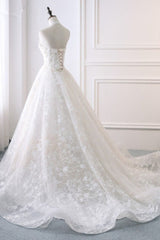 Elegant A-Line Halter Tulle White Wedding Dress Sleeveless Appliques Bridal Gowns On Sale