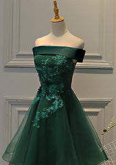 A-Line Square Neck Sleeveless Tulle Satin Homecoming Dress with Appliqued Beading