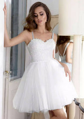 A-Line Sweetheart Homecoming Dress with Lace and Tulle