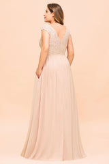 Elegant Jewel Chiffon Lace Affordable Bridesmaid Dresses with Slit