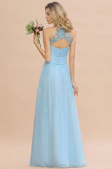 Elegant Jewel Ruffle Affordable Chiffon Bridesmaid Dress with Appliques