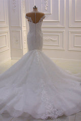 Elegant Jewel Tulle Lace Sequined Wedding Dress Mermaid Appliques Sleeveless Bridal Gowns On Sale