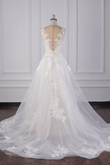 Elegant Jewel Tulle Lace Wedding Dress Appliques Sleeveless Mermaid Bridal Gowns Online