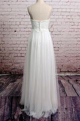 Empire Spaghetti Strap Lace Tulle Wedding Dress On Sale