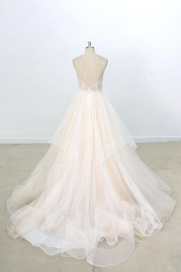 Eye-catching Appliques Tulle A-line Wedding Dress On Sale