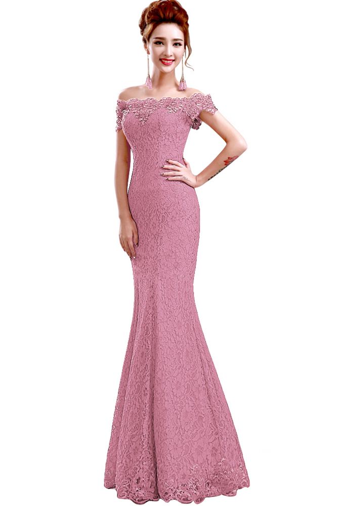 Gorgeous Off Shoulder Floor-Length Mermaid Lace Bridesmaid Dresses