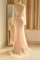 Glamorous Long Sleeve Sequins Prom Dress Mermaid Long Online