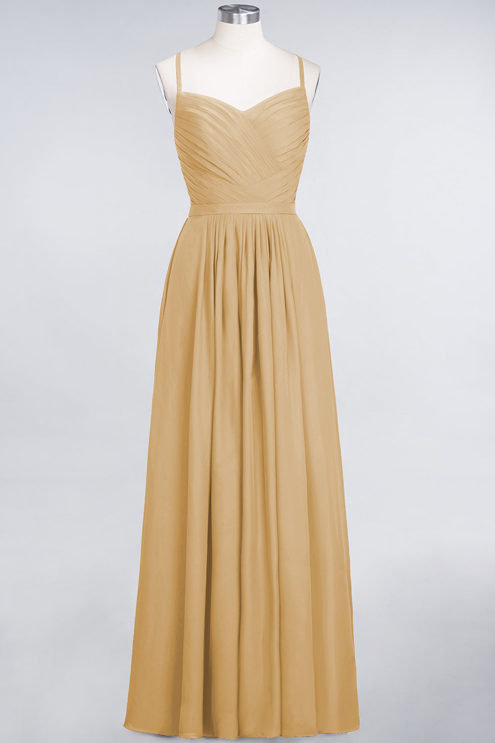 Glamorous Spaghetti Straps Sweetheart Ruffle Chiffon Bridesmaid Dress Online