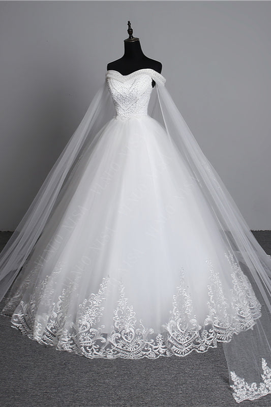 Glamorous Strapless Sweetheart Tulle Wedding Dress Sleeveless Appliques Bridal Gowns with Rhinestones On Sale