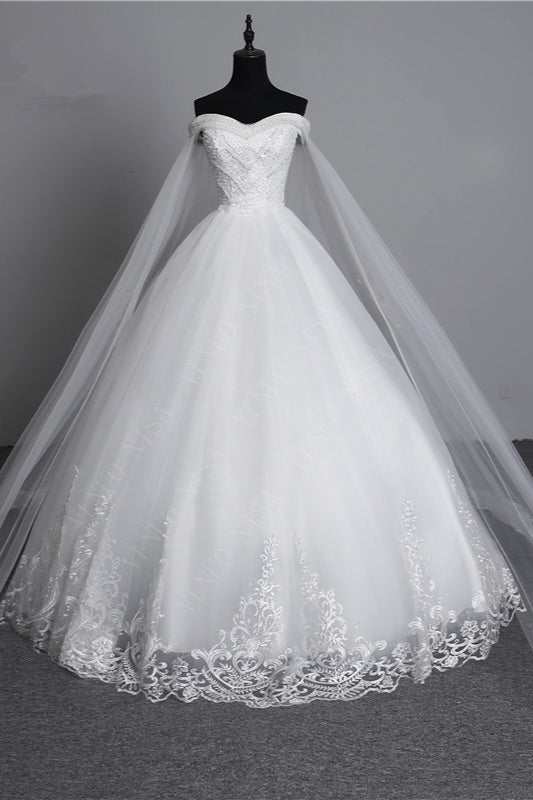 Glamorous Strapless Sweetheart Tulle Wedding Dress Sleeveless Appliques Bridal Gowns with Rhinestones On Sale