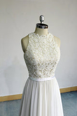 Glamorous White Appliques Chiffon Wedding Dress Sleeveless Ruffles A-line Bridal Gowns On Sale