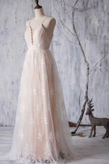 Gorgeous A-line Tulle Lace Wedding Dress Spaghetti Straps Ruffles Bridal Gowns Online