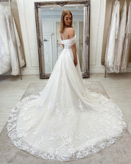 Gorgeous Off-the-Shoulder Lace Wedding Dress On Sale